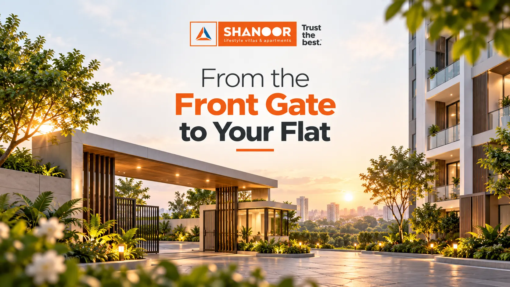 Apartment layout planning for convenient access from the entrance gate to residential flats