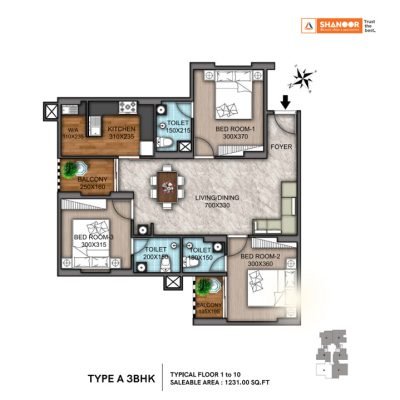 TYPE A 3 BHK